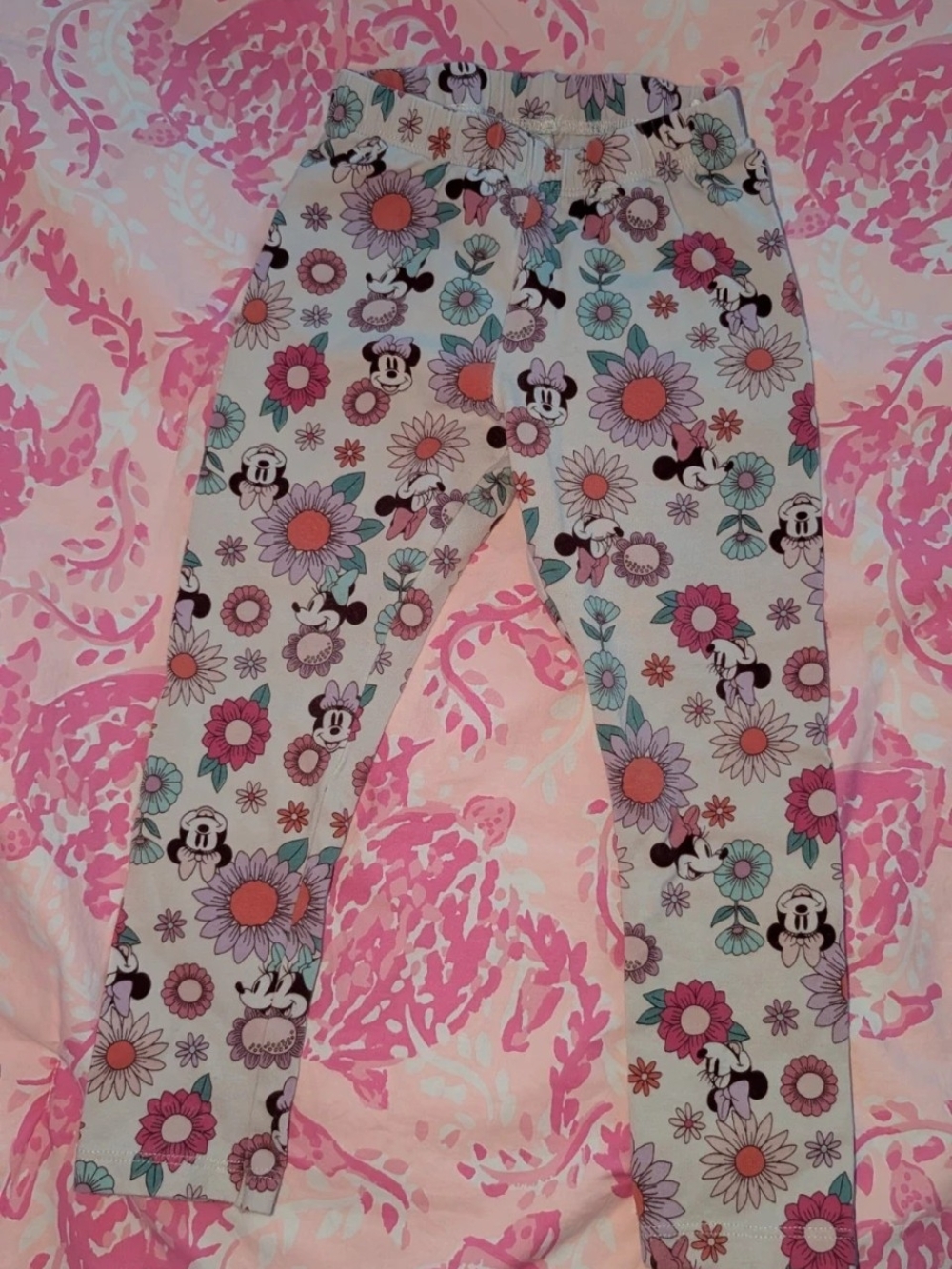 Disney Minnie Mouse Floral Leggings - Pink, Purple & Teal